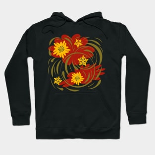 Abstract folk floral art. Flowers print, poster. Hoodie